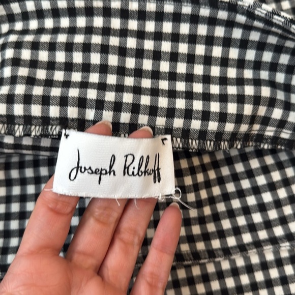 Joseph Ribkoff Black & White Gingham Pants | Stretch Slim Fit | Approx. Size 25 - Picture 3 of 11